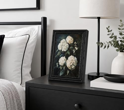 Dark Hydrangea Wall Art Canvas - Gothic Halloween 12x16in with Variation: Dark Hydrangea