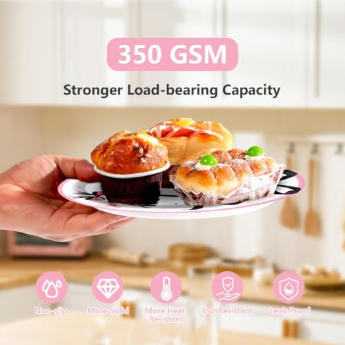 Black Pink Bow Birthday Party Supplies Set - Serves 24, 96 Pieces