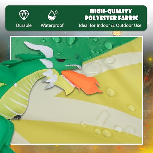 Halloween Inflatable Flying Fire-Breathing Dragon with LED Lights, 5.2Ft Outdoor Yard Decoration