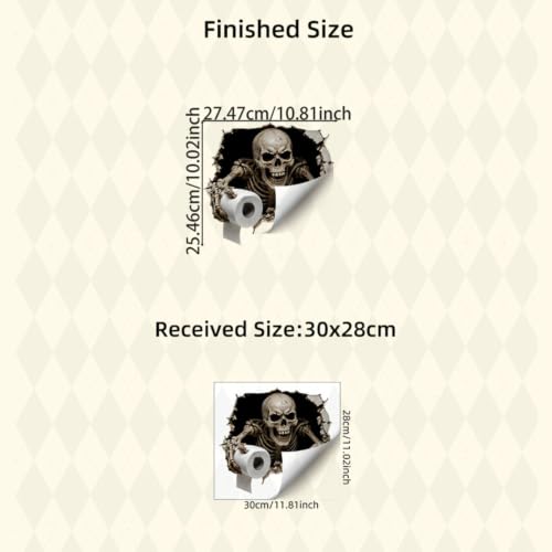 Halloween Toilet Lid Stickers 3D Skeleton Wall Decals - Halloween-3