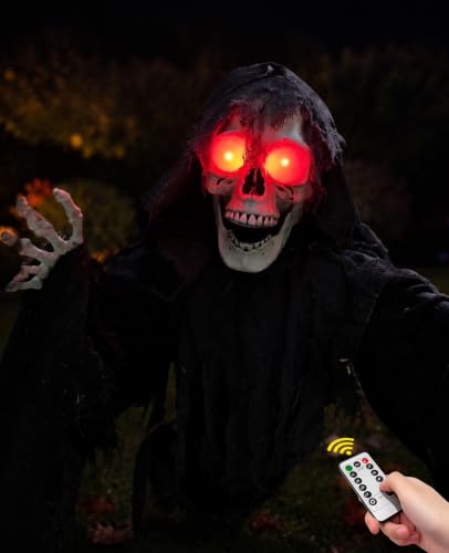 Remote Halloween Red Glowing Skeleton Eyes Set - Waterproof 4 Pack