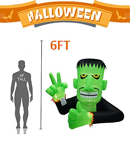 6FT Halloween Inflatable Frankenstein Outdoor Decoration with LED Lights