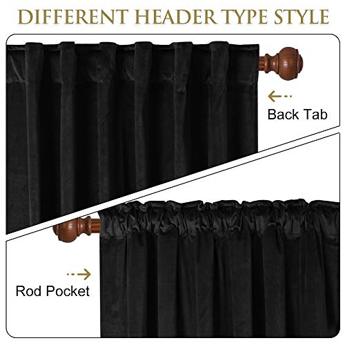 Black Velvet Curtains - Fullness Style 72 x 96 Inches - Pack of 1