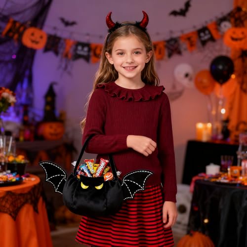 PinkSheep Light-Up Halloween Trick or Treat Bucket - Black Bat Variation