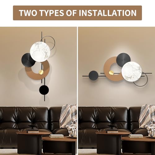 Large Metal Wall Decor 3D Wall Art Sculpture - 39 x 16 Inches, Handmade Iron Home Accent