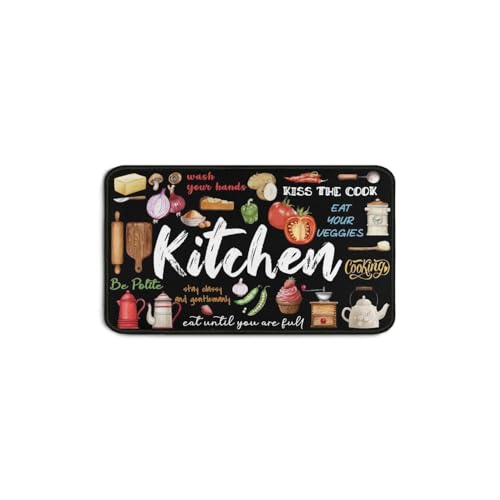Non-Slip Kitchen Rugs Set - 2 Piece Absorbent Microfiber Floor Mats, Muti 17x47 & 17x30 Inches