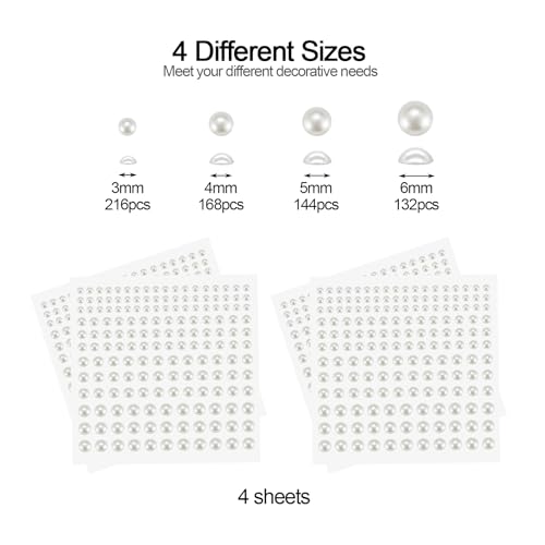 Self-Adhesive Pearl Face & Hair Gems Stickers 660pcs for Crafts & Makeup