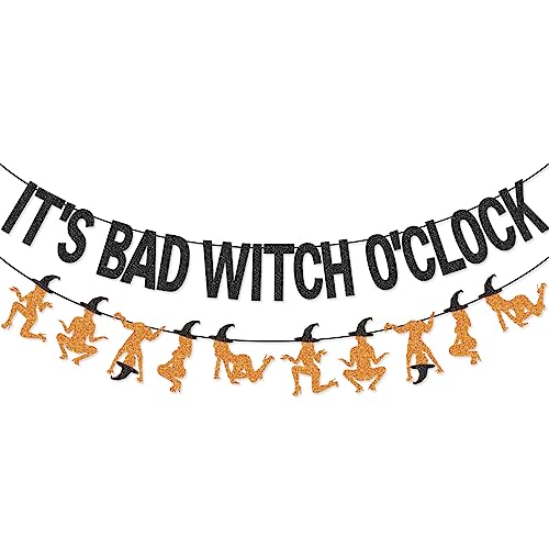 Halloween Witch O'clock Banner Garland for Party Decorations
