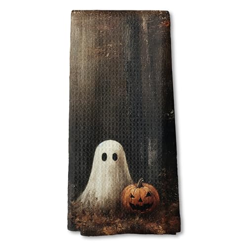 Halloween Spooky Ghost Kitchen Hand Towels - 04 Color Variation 16x24 Inch