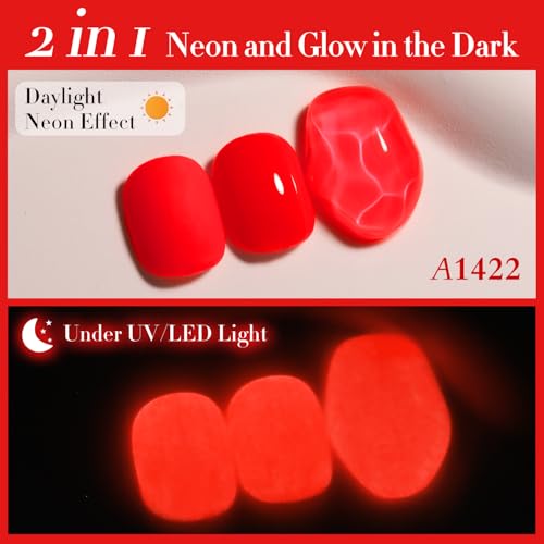 Gel Nail Polish 15ML - Neon Red - Same Color, Soak Off, Long-lasting Manicure