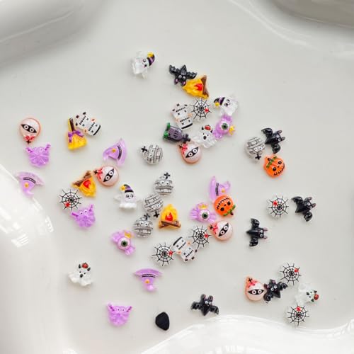 Halloween Nail Charms 3D Ghost Pumpkin Mini Decor for Nails DIY Art - Style03