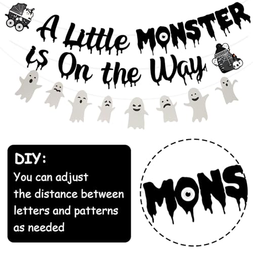 Halloween Baby Shower Decorations Kit with Banner, Garland, Balloons, and Cake Toppers