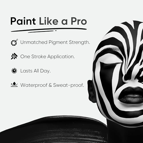 Black Face Paint Stick - Waterproof Body & Eye Makeup for Sports & Cosplay