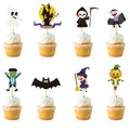 24pcs Halloween Bat Cupcake Toppers Ghost Witch Bat Picks - Ad-21-427-FP2