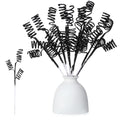 Black Glitter Curly Christmas Tree Picks - 12 Pack, 11.81 Inches