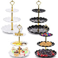 4 Pack 3-Tier Plastic Cupcake Stands Dessert Display Cake Tower for Buffet & Parties
