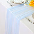 Light Blue Cheesecloth Table Runner 10FT for Wedding & Party Decor