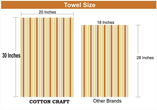 Oversized Kitchen Towels Set - 4 Pack 20x30 Inches Coral Cotton Absorbent Dish Towels