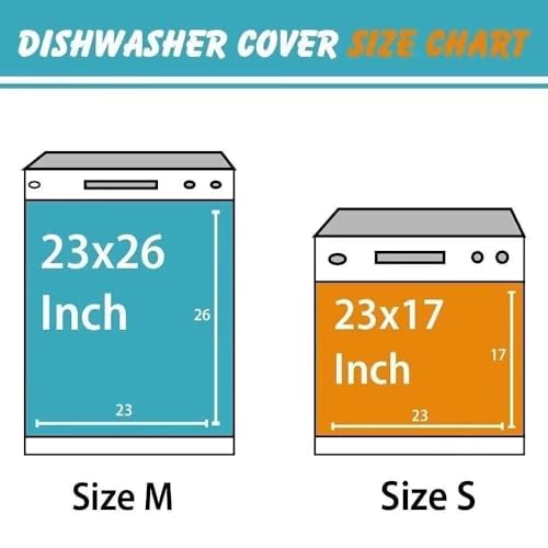 Magnetic Dishwasher Front Cover Sticker - Turkey Pattern, 23 x 26 Inches - Variation 2