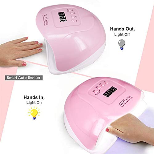 80W UV LED Nail Lamp with 4 Timers, Fast Gel Dryer, Touch Screen & Temp Protection