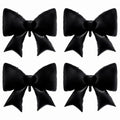 Black Bow Balloons Set - 4 Pieces 38 Inch Foil Decorations for Halloween & Birthday