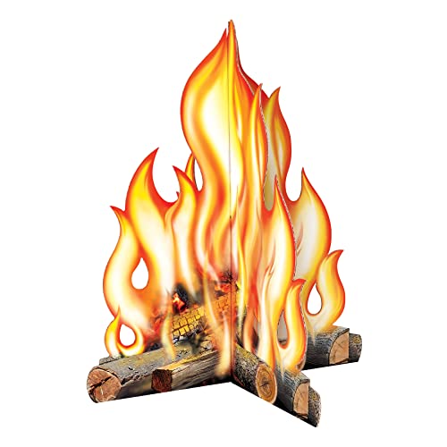 Three Dimensional Camping Fire Photo Prop - Corrugated Cardboard Party Decoration