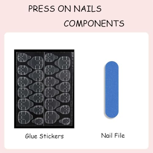 Halloween Press On Nails Long Square with Ghost Pumpkin Spider Web Cat - Style12