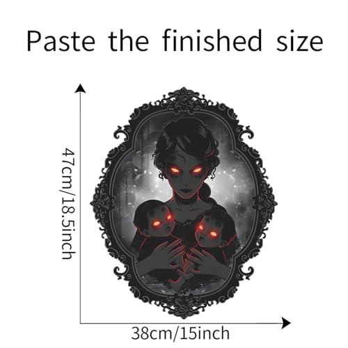 Halloween Wall Decals Female Ghost Mother Child 3D Horror Wall Stickers - Black Ghost Variation
