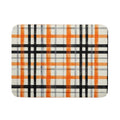24 x 24 Inch Buffalo Plaid Dish Drying Mat - Fall Orange Black Reversible Microfiber Kitchen Decor