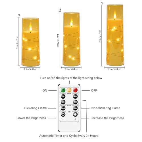 Flameless LED Candles with Timer, 24 Pack, Gold - Romantic Home Decor