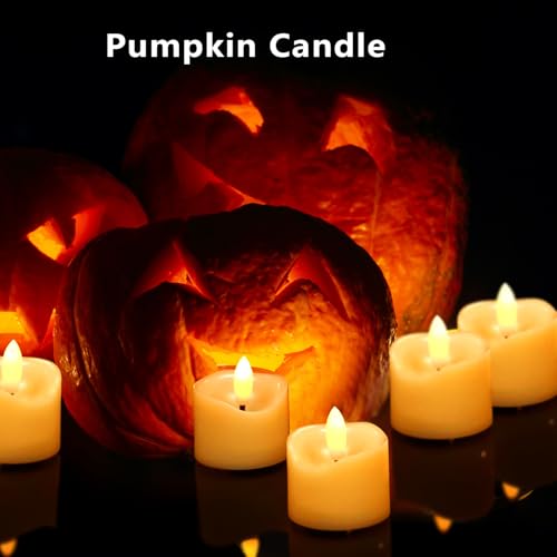 Ivory Flameless LED Tea Lights Votives 24 Pack - Realistic Flickering Candles