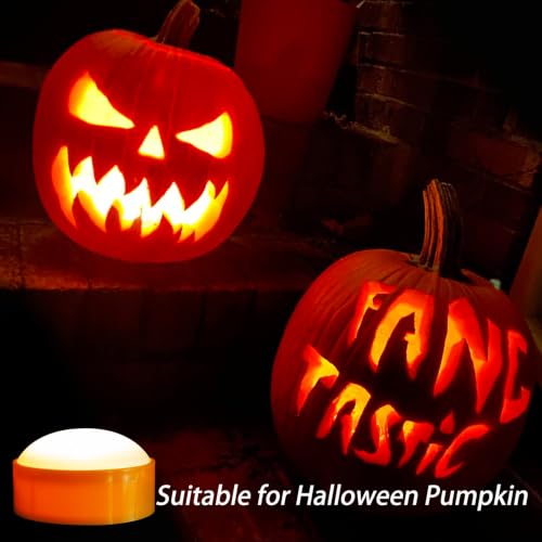 6 Pack Halloween Pumpkin LED Lights with Timer - Battery Operated Candles