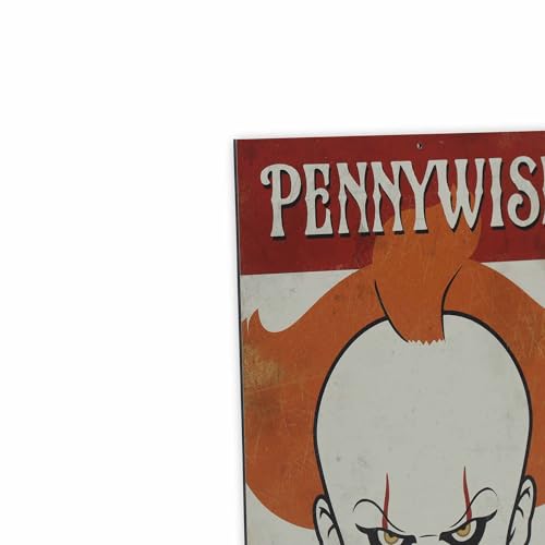 Orange Pennywise Circus Metal Sign - It Movie Horror Wall Decor