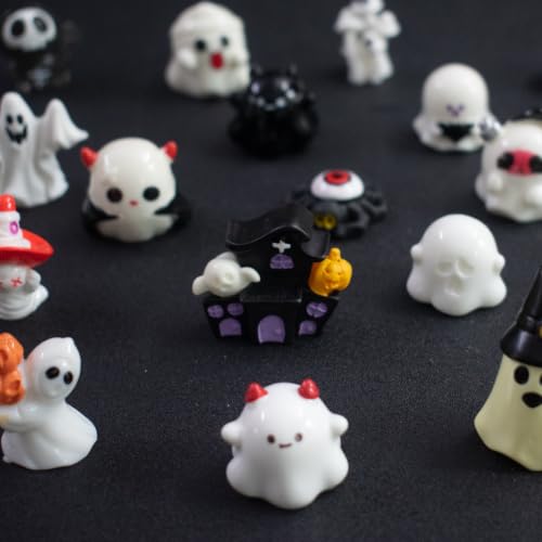 Halloween Mini Resin Figurines Bulk Set - 68 Unique Tiny Decorations - Multicolor