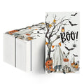 Halloween Paper Napkins 50 Pack - Jack-O-Lantern, Ghost & Cobweb Design, 4.3 x 7.9 Inches