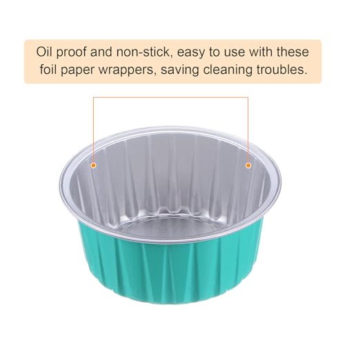 Green Blue Aluminum Cupcake Liners 100pcs 5oz Baking Cups for Birthday & Weddings