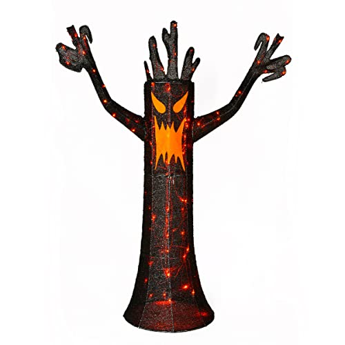 Halloween Spooky Tree Lawn Decoration with LED Lights, 4 Feet