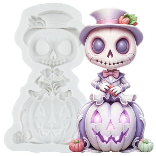 Halloween Skeleton Skull Pumpkin Silicone Mold - Style R