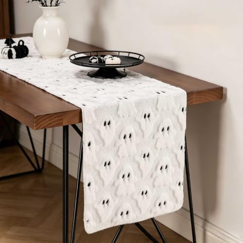 Halloween Decor Table Runner White Ghost 13x102 Inches - Fall Table Decor - Variation of THIS listing