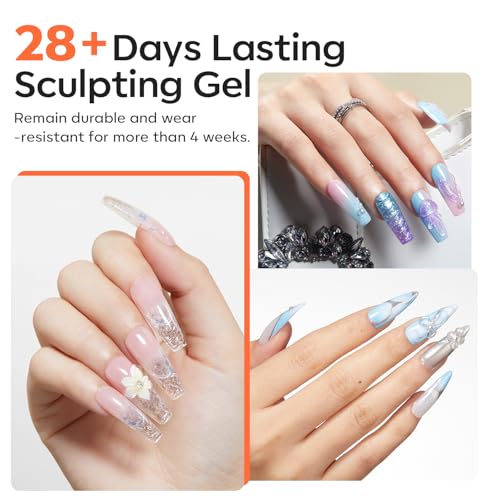 Solid Nail Builder Gel - Milky White 3D Sculpting Gel for Nails, 15g - Modelones