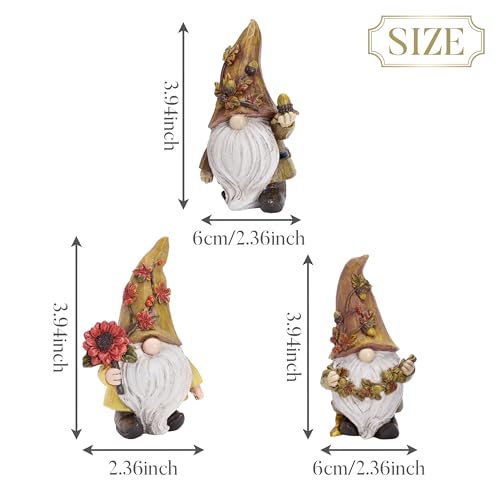 Valery Madelyn Medium Fall Gnome Decorations Set - 3 Pcs Indoor Outdoor Autumn Decor