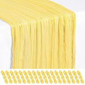 Light Yellow Cheesecloth Table Runner 17x108 Inches - 18 Pack Boho Home Decor