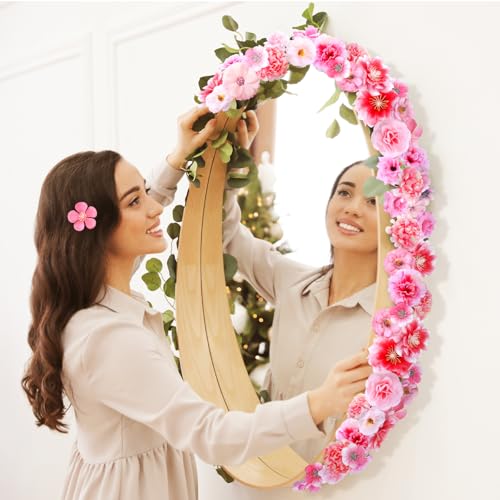 Mini Artificial Flower Heads Set - Pink Cozy Style, 120 Pcs for Crafts & Decor