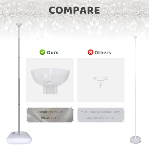 Silver Balloon Arch Stand Set of 4, Adjustable 7ft Metal Balloon Column for Party Decorations