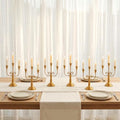 NUPTIO 3-Arms Gold Candlestick Holders for Taper Candles - Set of 6