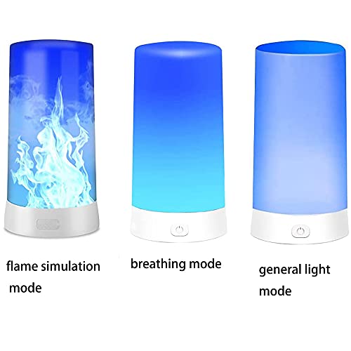LED Flame Light USB Rechargeable Outdoor Hanging Lamp with Remote - Blue
