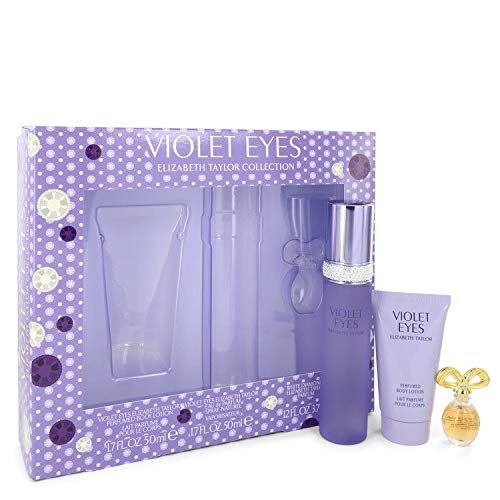 Elizabeth Taylor Violet Eyes Gift Set - 1.7 oz Eau De Parfum Spray, Body Lotion & Mini White Diamond Parfum