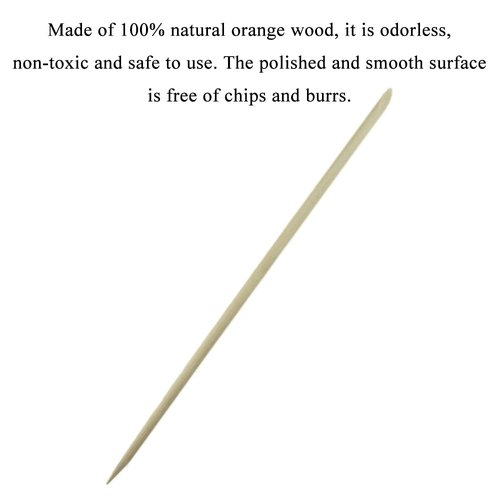 HAHIYO 7 inches 70PCs Natural Wood Double-Ended Cuticle Pusher Stick - Super Long Orange Wood Stick for Nail Care, Manicure, and Pedicure - Effective Nail Cuticle Remover and Cleaning Tool Set