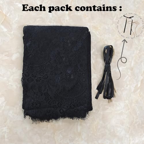 Black Lace Tablecloth 60x120 Inch - Formal & Casual Decor, Variation 2