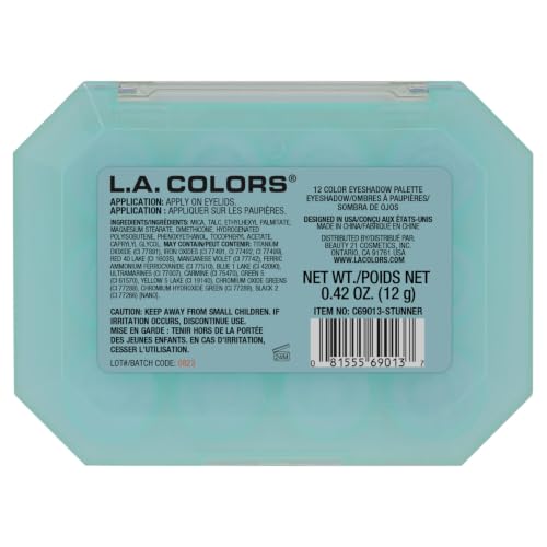 12-Color Eyeshadow Palette - Vibrant Matte & Shimmer Shades, Teal - Stunner Variation